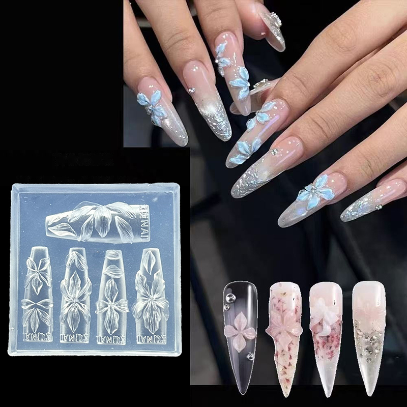 Resin Art Templates Free - Molde de flores 3D para uñas,