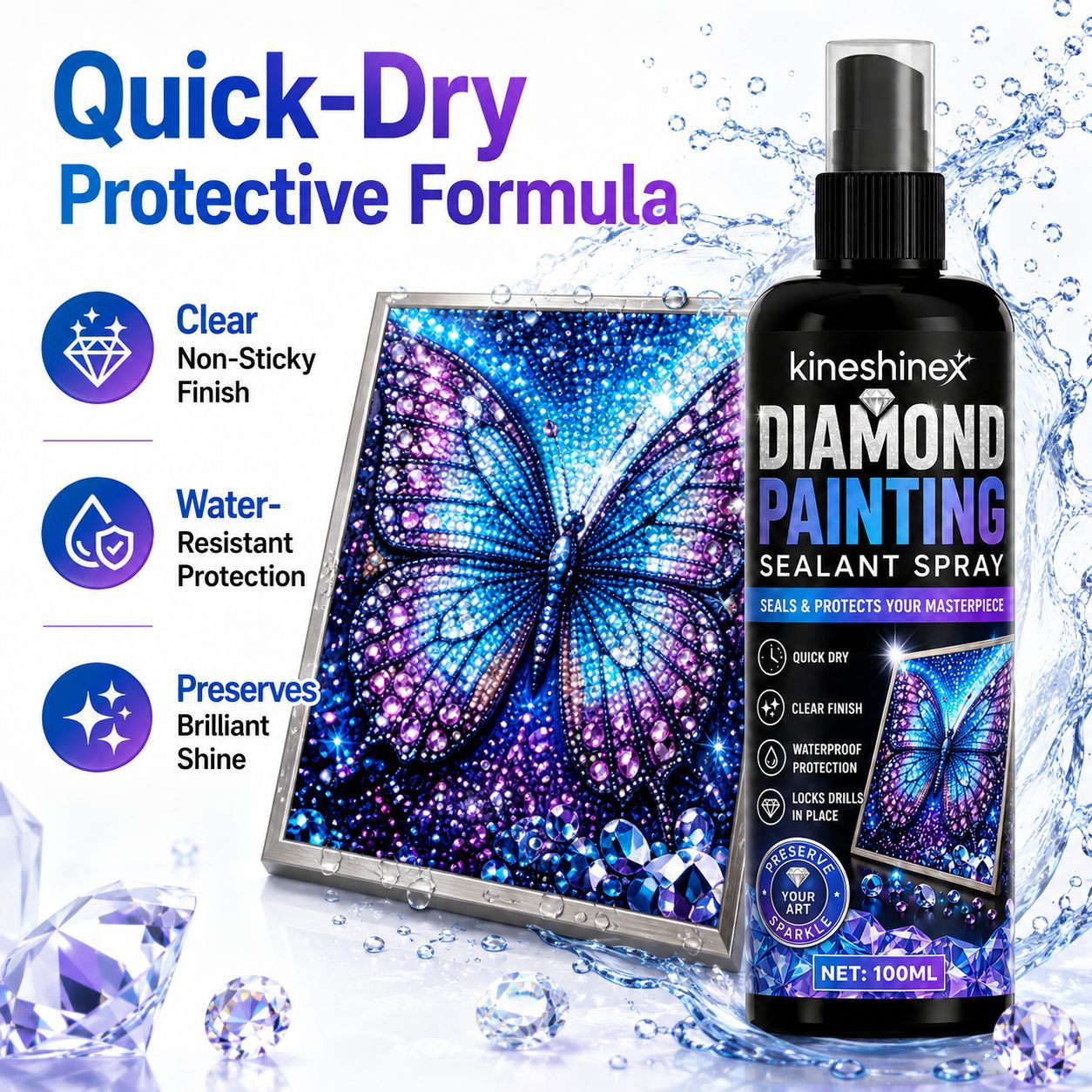 Resin Art Canvas - Spray Sellador para Pintura de Diamantes