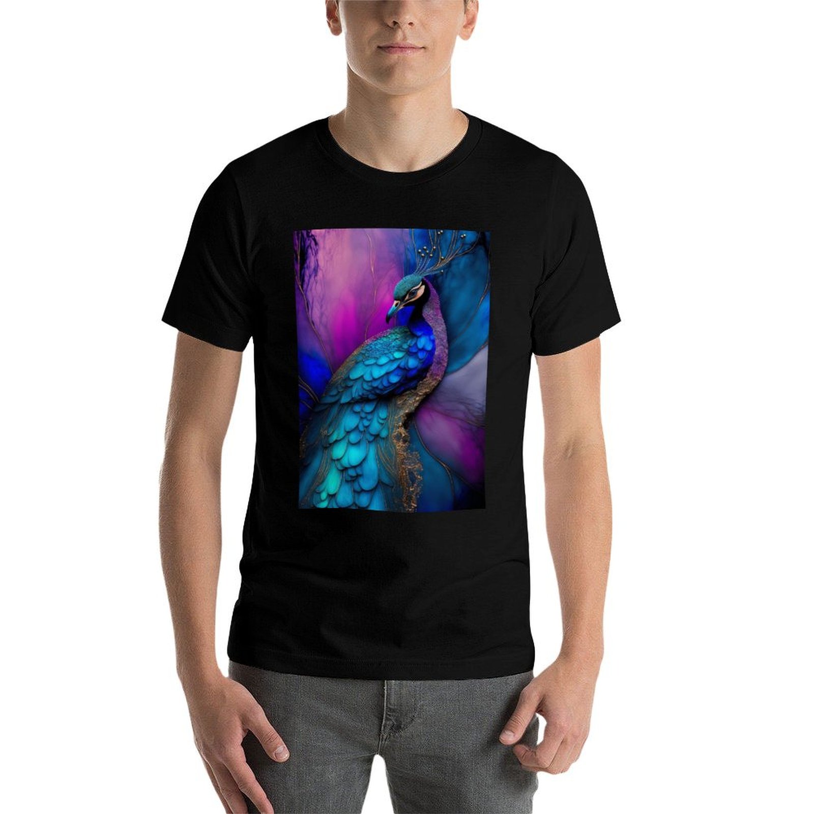 Pluma de pavo real - Camiseta  - Resin Art Alcohol Ink reseña y precio