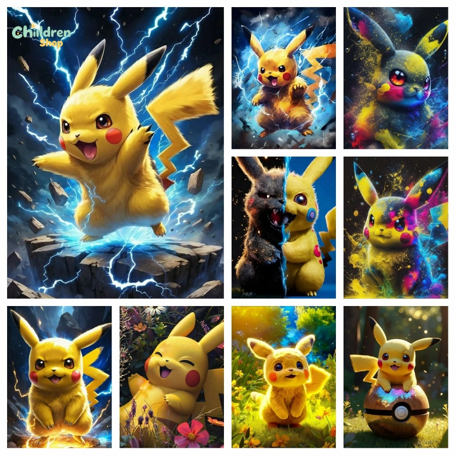 Lindo Pikachu de Pokémon, jueg - Resin Art Frame reseña y precio