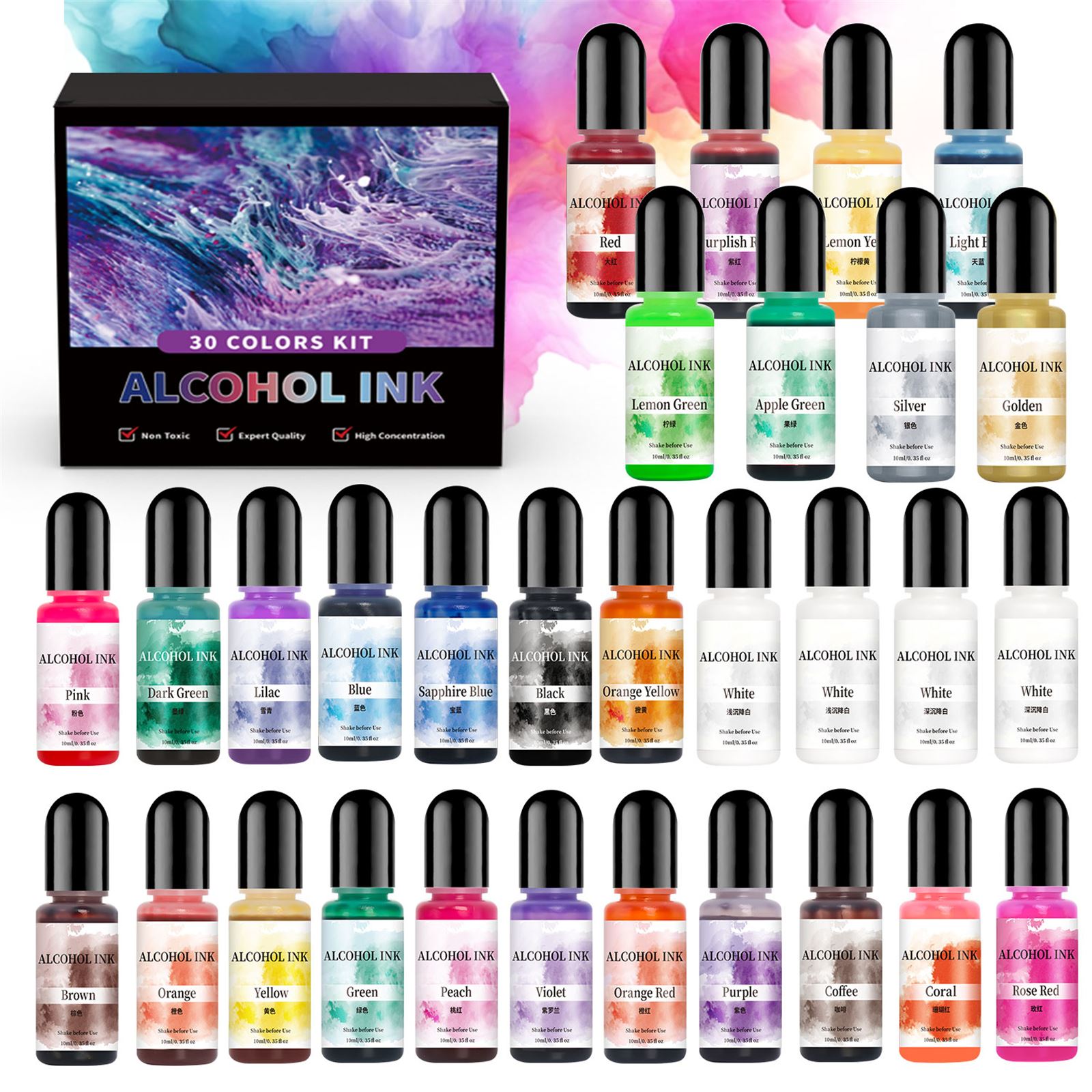 Tinta artística de 10ml, pigme - Resin Art Alcohol Ink reseña y precio