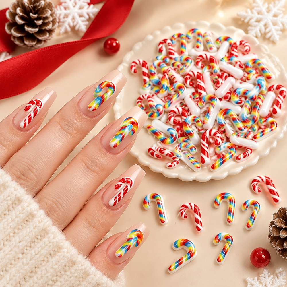 50 piezas de adornos para uñas - Xmas Resin Art reseña y precio