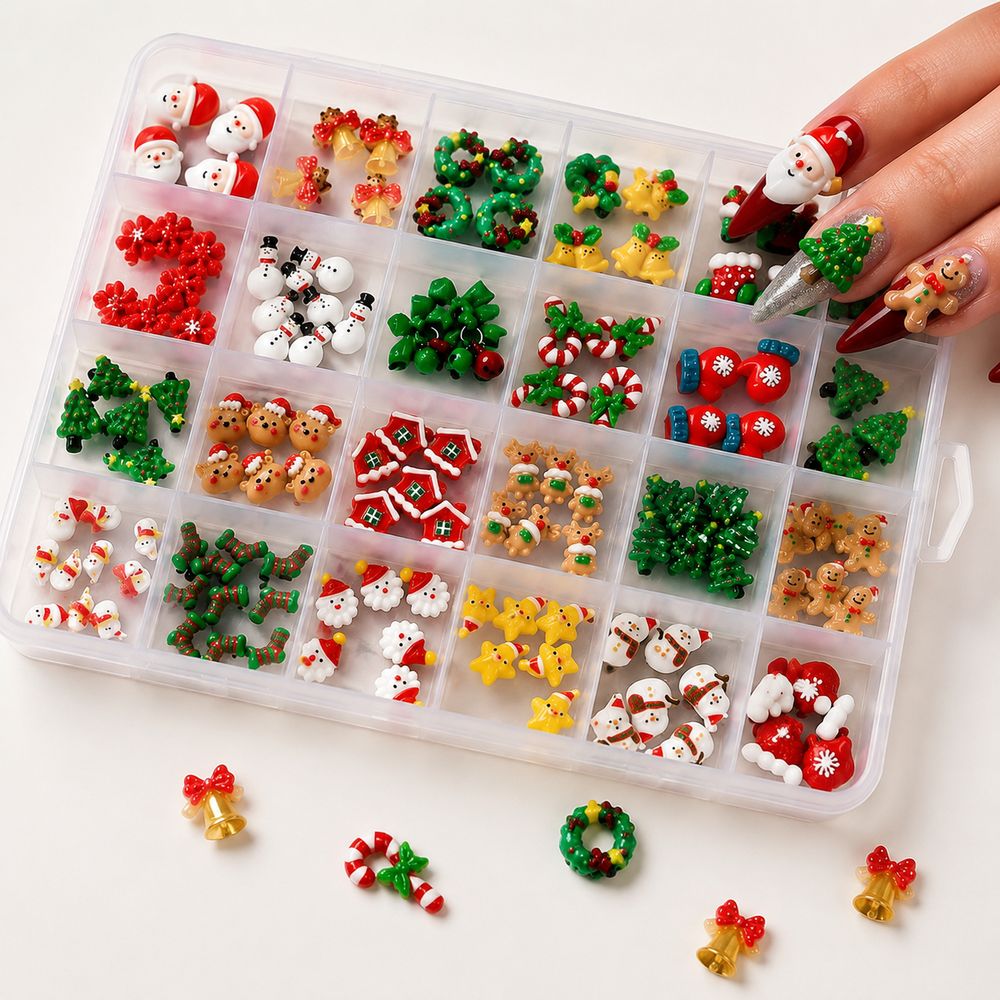 Adornos de resina para uñas de - Xmas Resin Art reseña y precio
