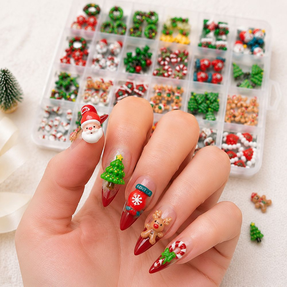 Adornos de resina para uñas de - Xmas Resin Art reseña y precio