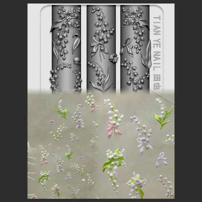 Serie de flores, molde para uñ - Resin Art Templates Free reseña y precio